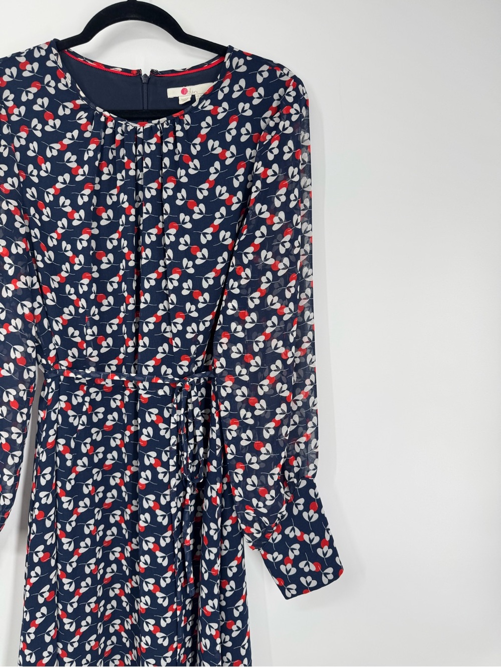 Boden Alba Midi Dress Floral Cotton Smocked A-Line Casual Size 10R - Picture 7 of 15